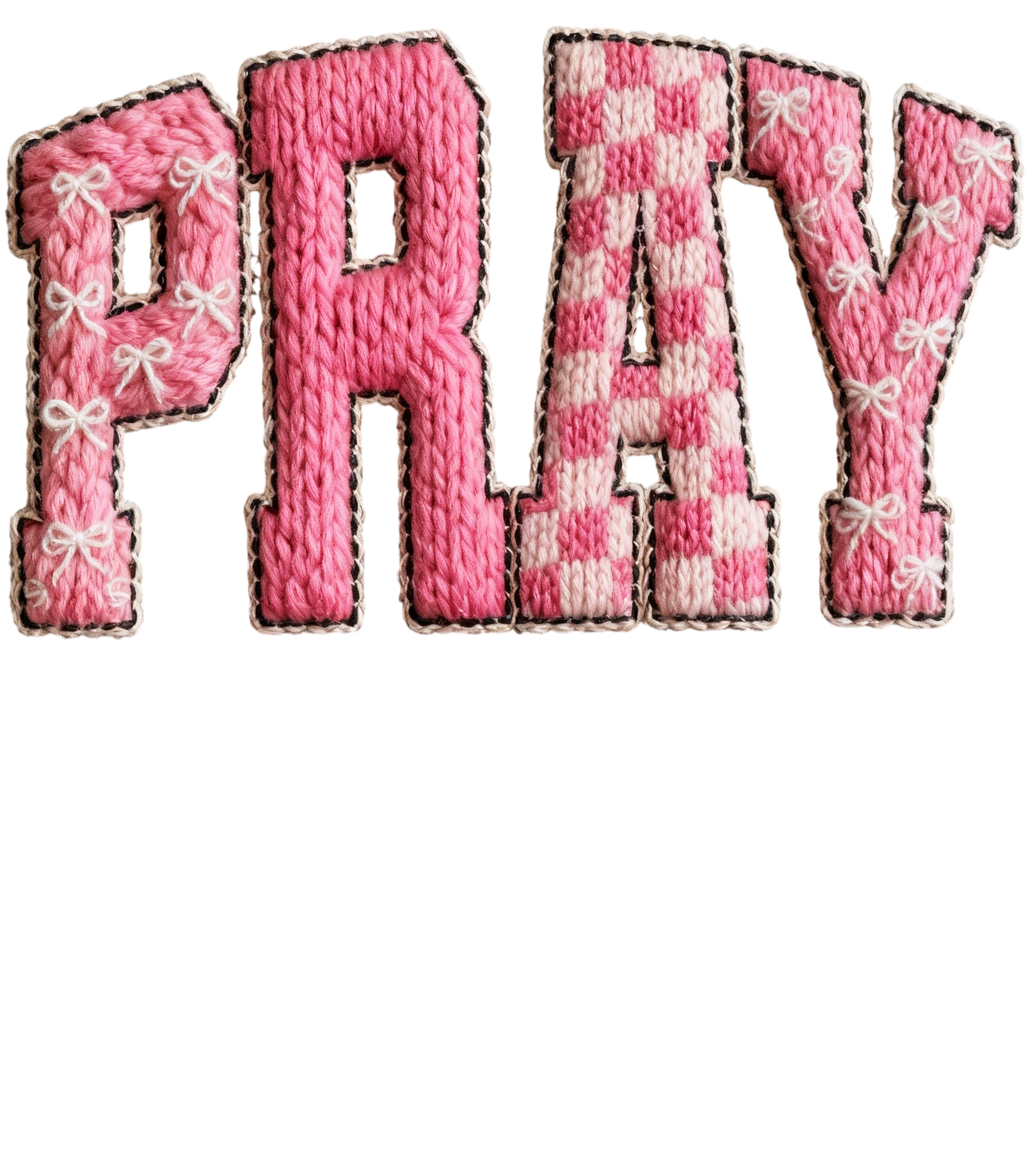 356. Pray Embroidered Yarn Decal  LARGE