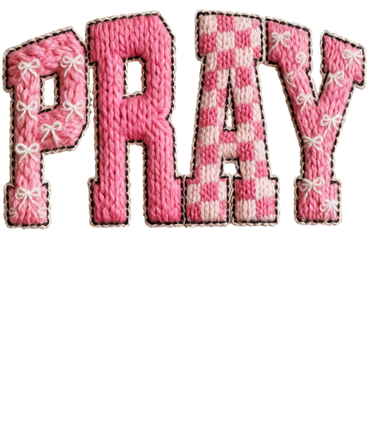 356. Pray Embroidered Yarn Decal  LARGE