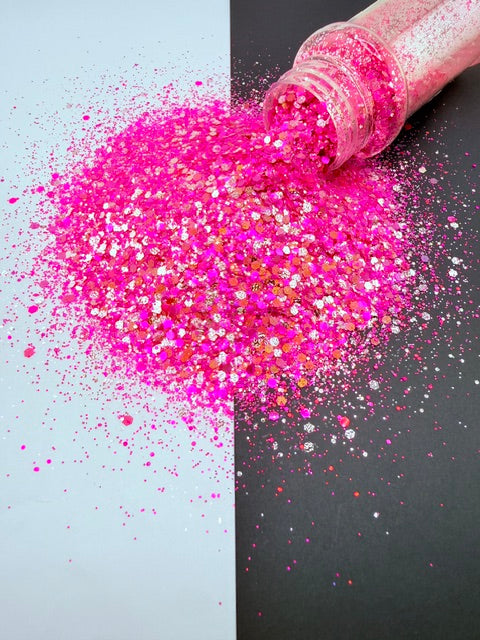 Trust Fund Barbie- Hot Pink  Color Shift Textured Custom Mixed Glitter