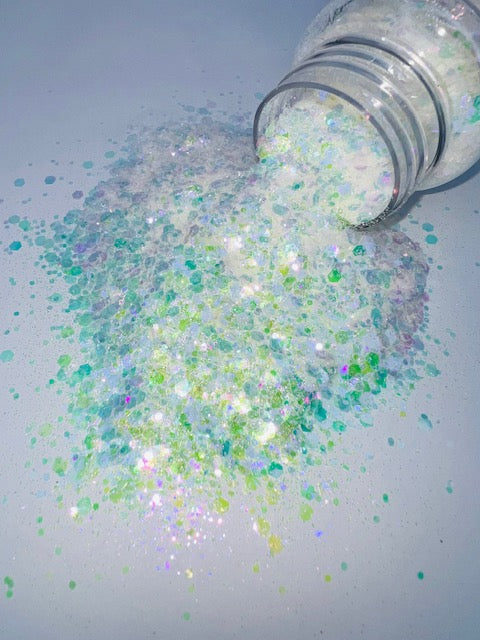 Twilight- White Iridescent Color Shift Mixed Chunky Glitter 1-2