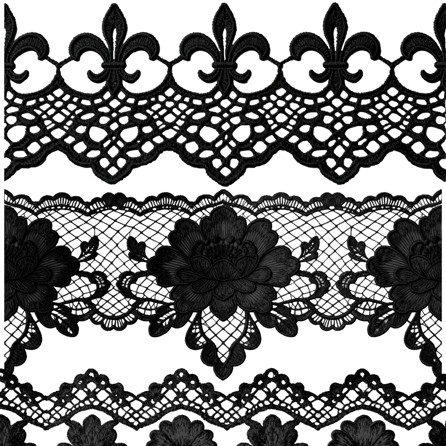 C10. ELEMENT SHEET- Black Fancy Lace