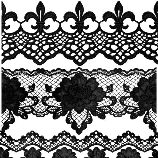 C10. ELEMENT SHEET- Black Fancy Lace