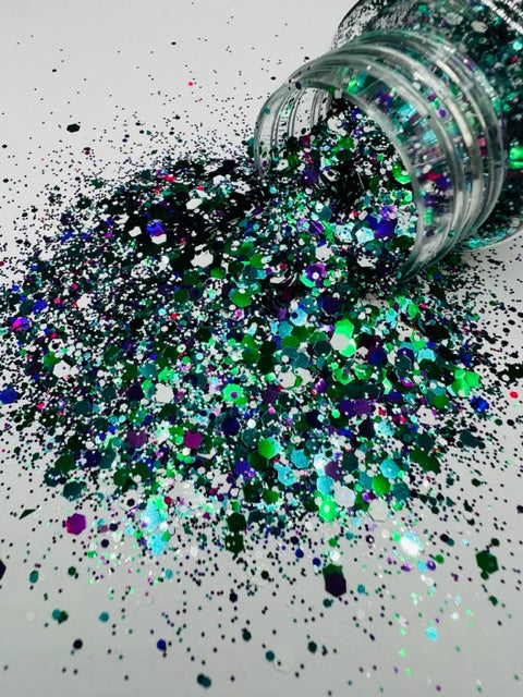 Whoville- Green Purple White Color Shift Mixed Glitter 2-3