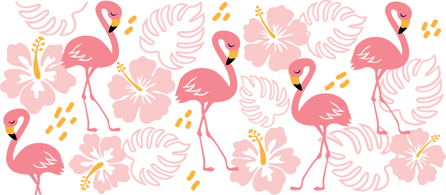 111. Floral Flamingo UVDTF
