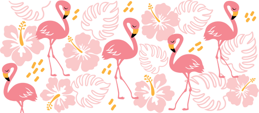 111. Floral Flamingo UVDTF