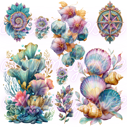 C17. ELEMEMT SHEET- Multicolor Ocean Elements