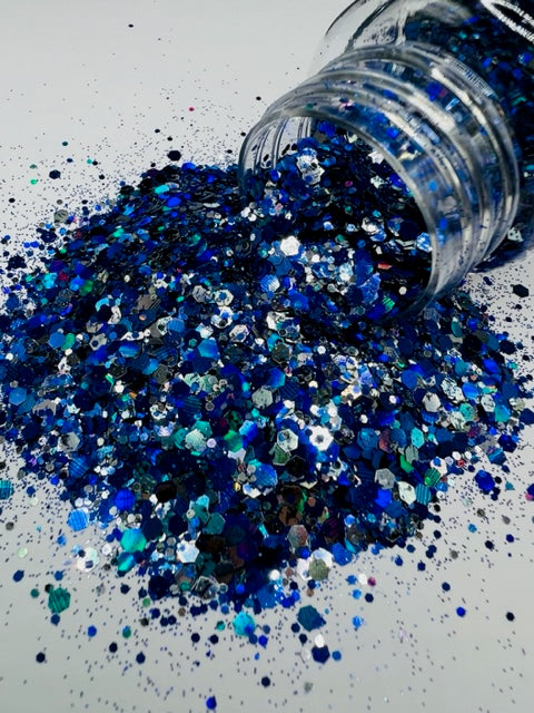 Dallas- Blue Silver Custom Mixed Glitter 2-9