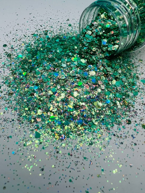 Disjointed - Custom Mixed Green Textured Holo Glitter 4-2