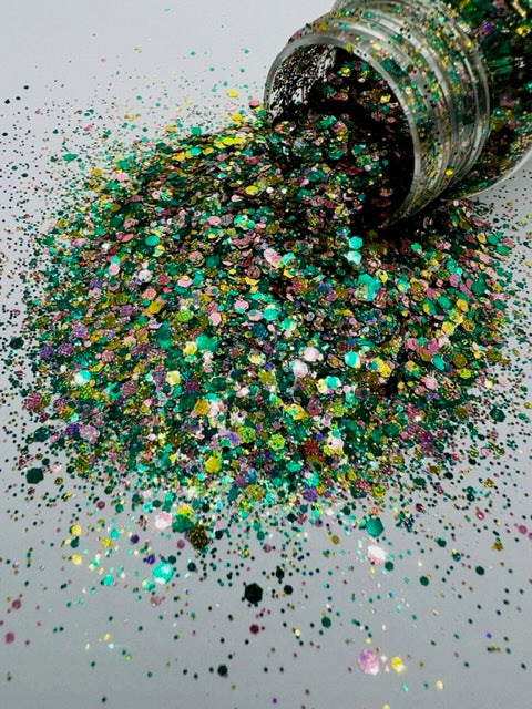 Elevate - Green Pink Gold Mixed Textured Holographic Glitter 2-3