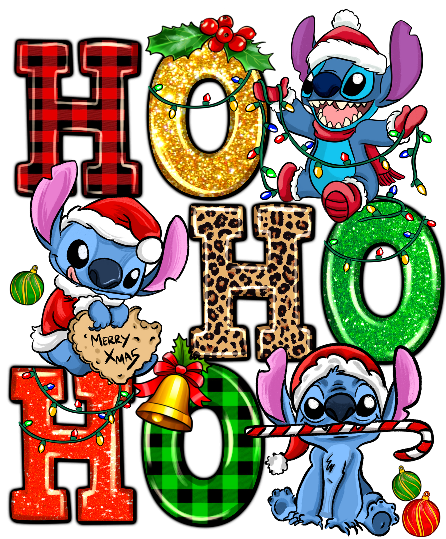 Q. Blue Alien Ho Ho Ho Decal