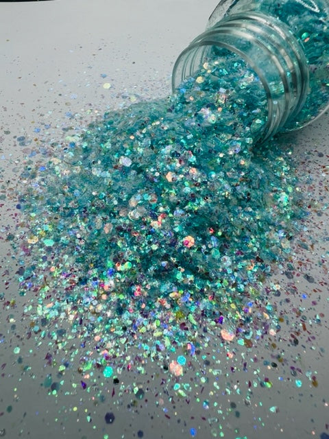 Ice Crystals- Ice Blue Color Shift Custom Mixed Glitter 2-1