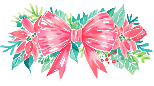 NN. Vibrant Garland Christmas Bow UVDTF