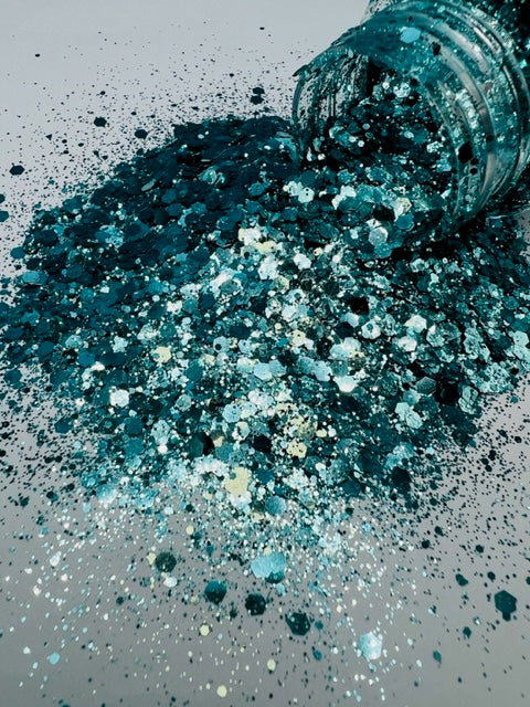 Lilly Baby - Soft Teal Blue Mixed Blue Glitter 2-7
