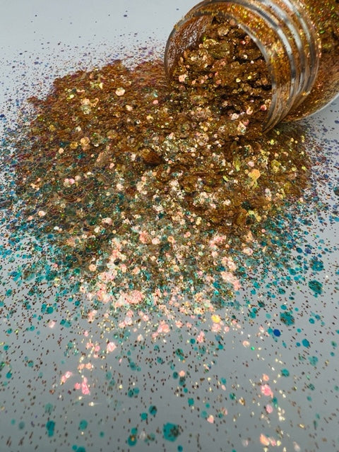 Roddy Rich- Iridescent Holographic Gold Mixed Glitter 2-7