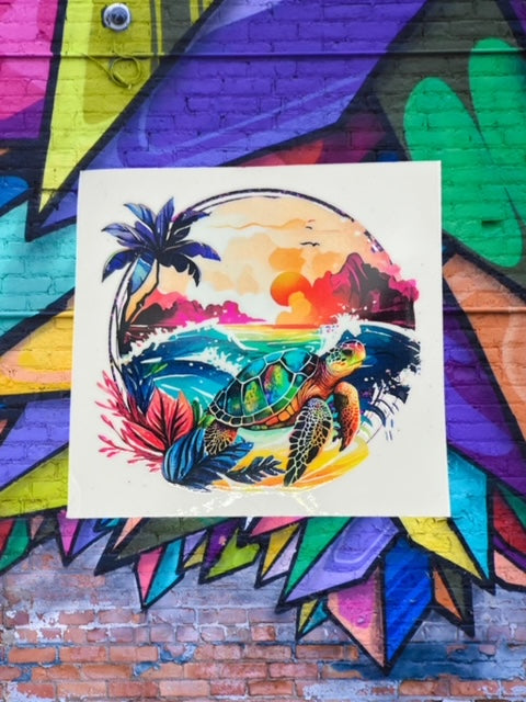 114. Round Sea Turtle Decal