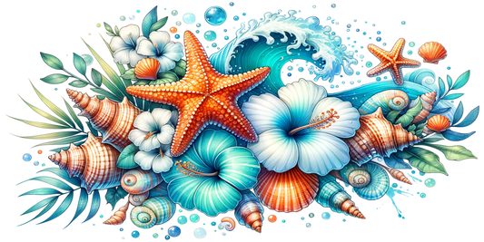 106. Starfish Floral UVDTF